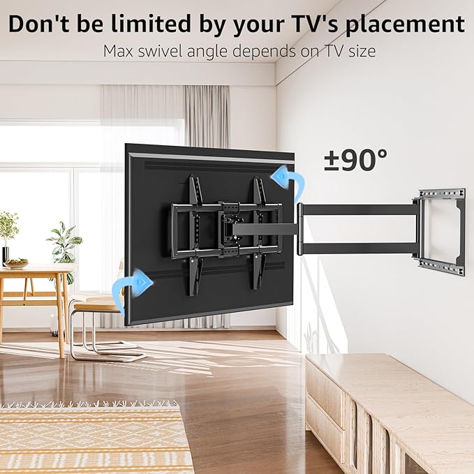 MOUNTUP Long Arm TV Wall Mount for Most 37''-82'' TVs, Corner TV Wall Mount - Image 3