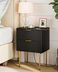 Masupu Nightstand with Charging Station, Mid-Century Modern Bedside Table with by Masupu