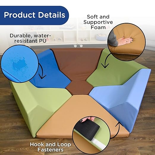 Children's Factory Woodland Hollow Kids Reading Nook, Toddler Modular Couch - Image 6