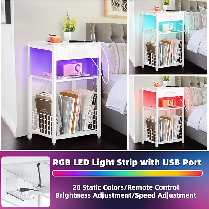 LELELINKY White Night Stand - Image 4