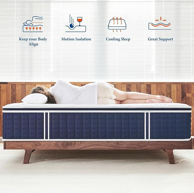 Coolvie 14 Inch California King Mattress, Hybrid Cal King Mattresses in a Box - Image 7