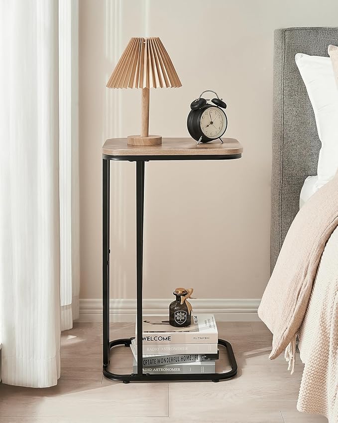 C Shaped End Table, 27 Inches High Small Side Table - Image 7