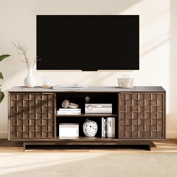 COLAMY TV Stand with Two Doors, Entertainment Center 59" with Adjustable by COLAMYINC