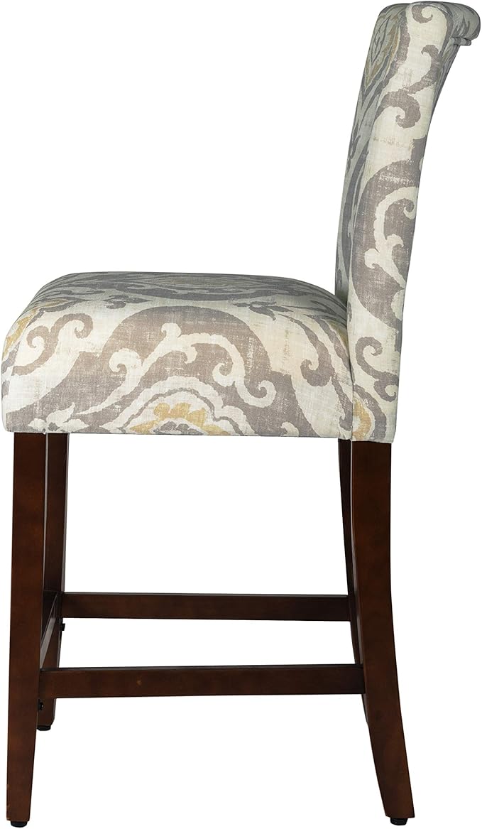 HomePop Upholstered Counter Height Barstool, Suri Cream Damask - Image 6