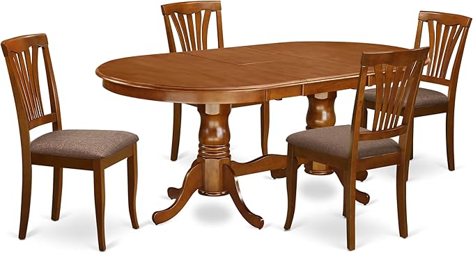 East West Furniture PLAV5-SBR-C 5 Piece Dining Room Table Set Includes an Oval by EastWestFurniture
