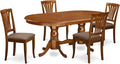 East West Furniture PLAV5-SBR-C 5 Piece Dining Room Table Set Includes an Oval by EastWestFurniture