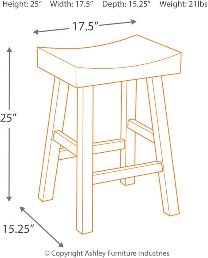 Signature Design by Ashley Glosco Farmhouse 25.5" Counter Height Saddle Barstool - Image 3