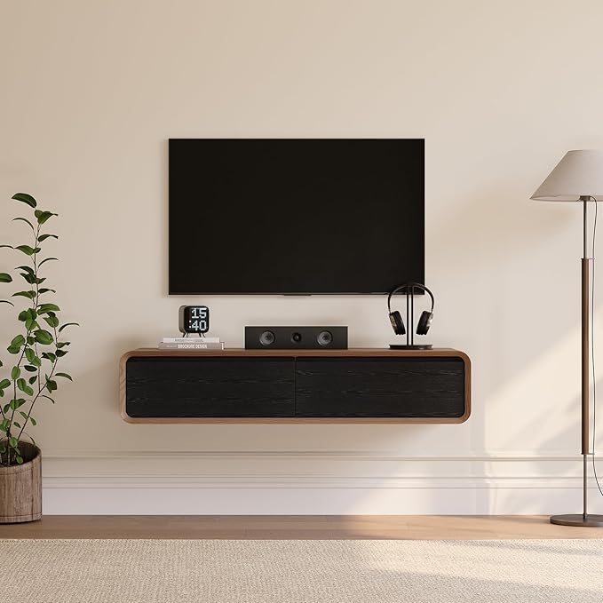 POVISON Fully-Assembled Minimalist Floating TV Stand, Modern Wall-Mounted - Image 3