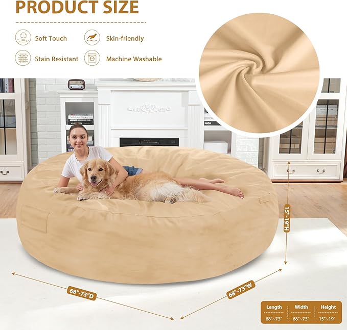 7FT Bean Bag Chair, Large Bean Bag Chairs - Image 3