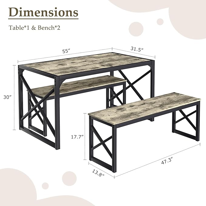 VECELO Kitchen Dining Table Set - Image 2
