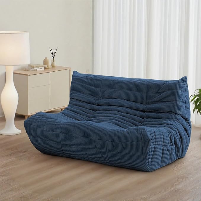 Fireside Loveseat Mid-Century Armless Sofa — Twin-Size Floor Lounger in Soft by Unknown