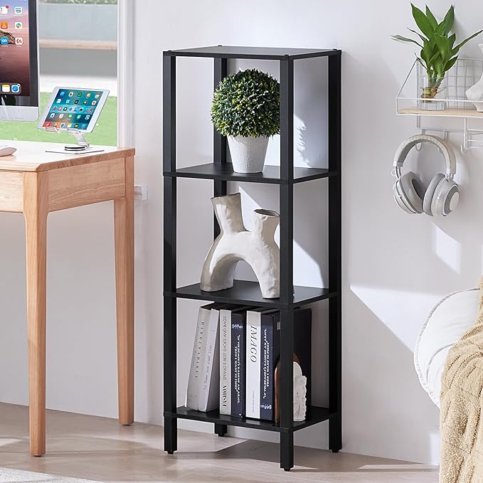 4 Tier Tall Wooden Bookshelf - Image 3