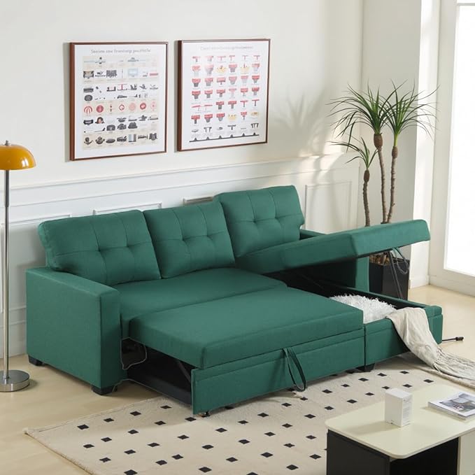 L-Shape Sofa Bed, Pull Out Sleeper Sofa - Image 6