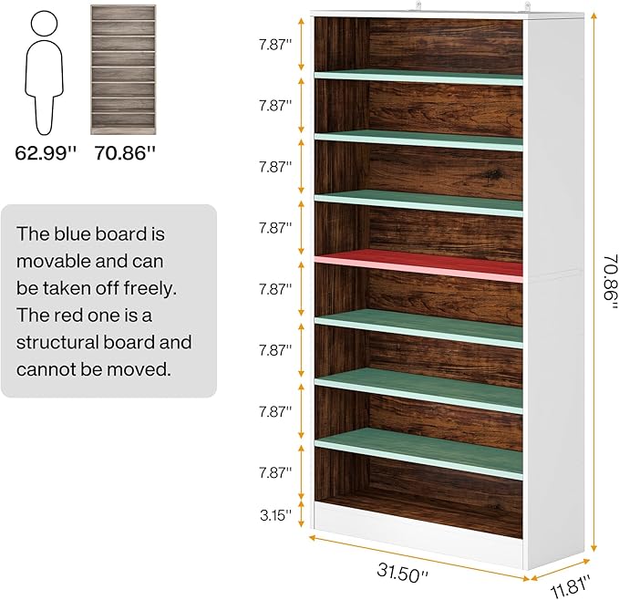 Tribesigns Tall Shoe Cabinet, 9 Tiers 40-45 Pairs Heavy Duty Wood Freestanding - Image 2