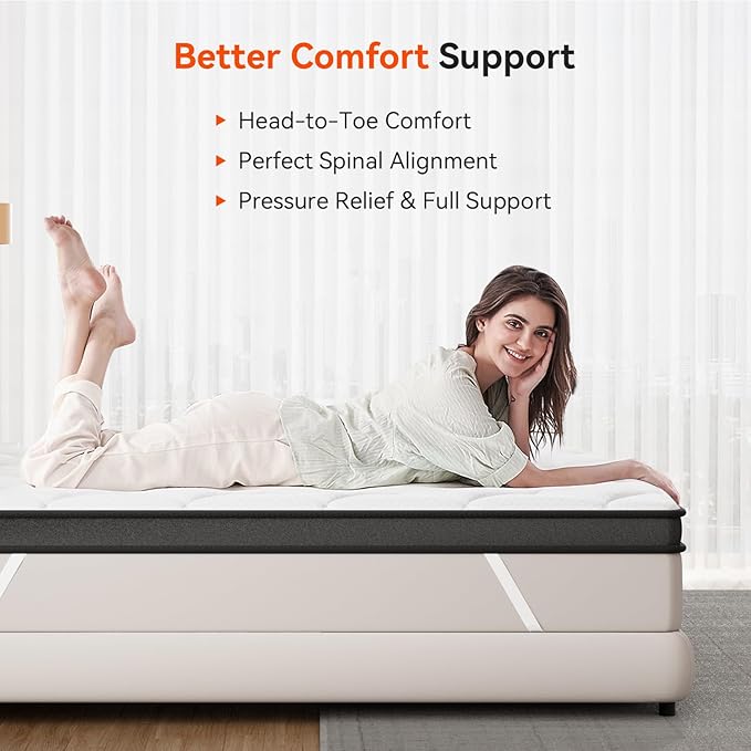ELEMUSE 3 Inch Twin Memory Foam Mattress Topper, High Density Gel Foam Bed - Image 4