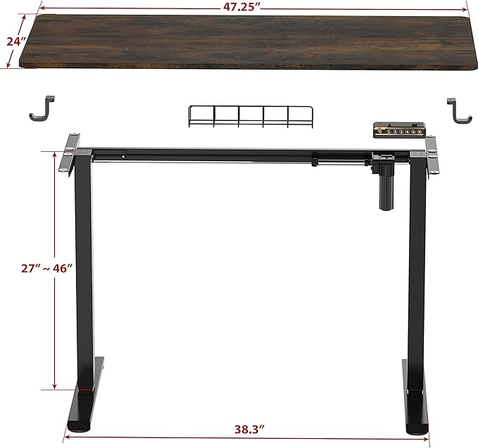 SHW 48-Inch Electric Height Adjustable Sit to Stand Desk - Image 6