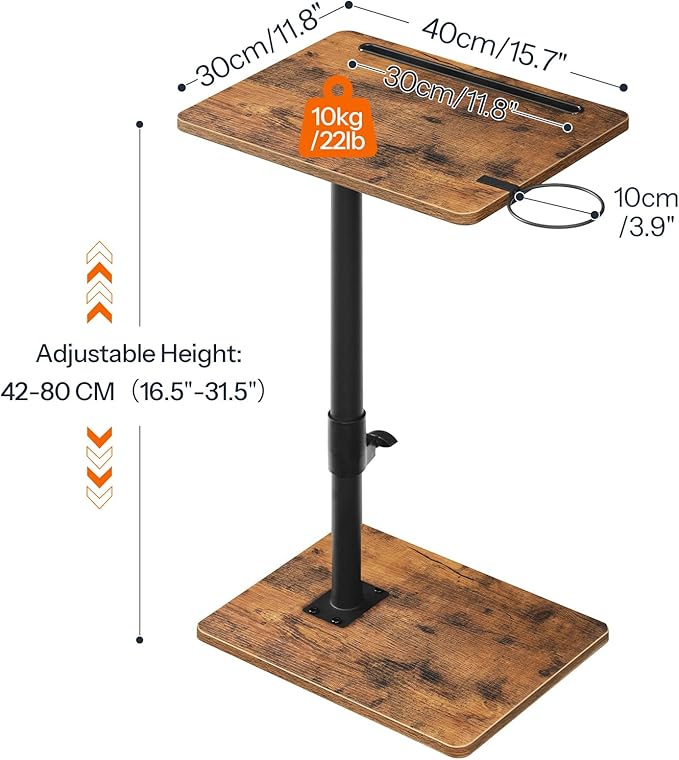 HOOBRO TV Tray Table, 360° Swivel Side Table Sofa Armrest Tray - Image 5