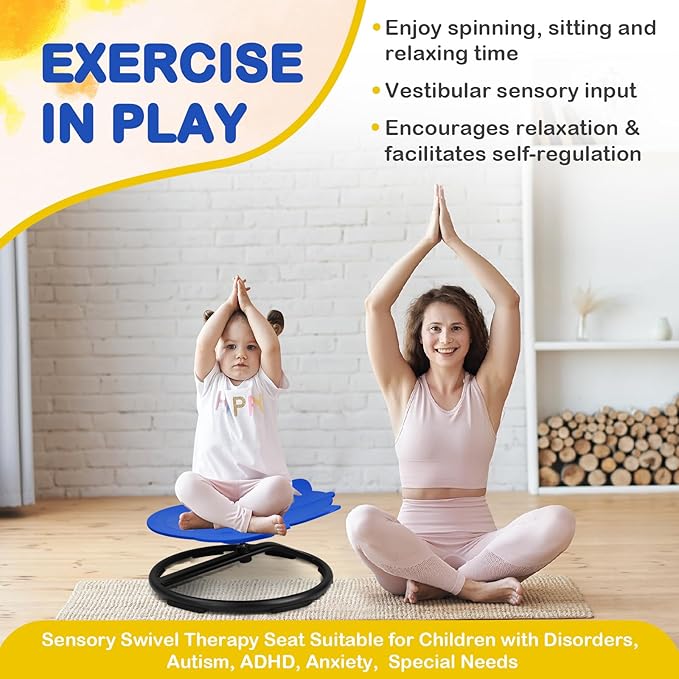 Kids Sensory Swivel Chair, Autism Spinning Chair - Image 5