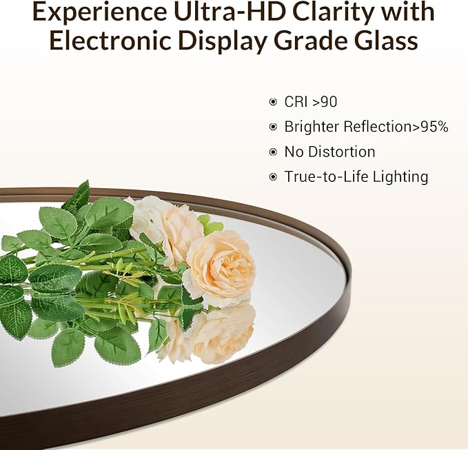 ANDY STAR Bronze Oval Mirror for Bathrooml, 20x33 Oval Bronze Mirror in - Image 4