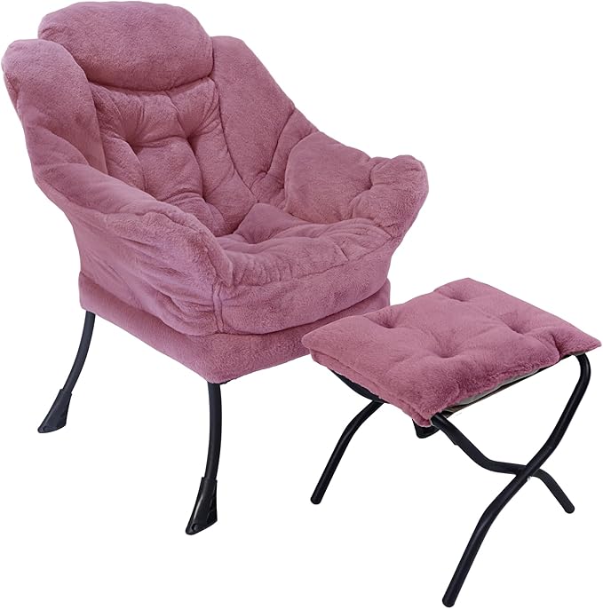 Lazy Chair with Folding Ottoman, Living Room Chairs, Accent Contemporary Lounge - Image 3