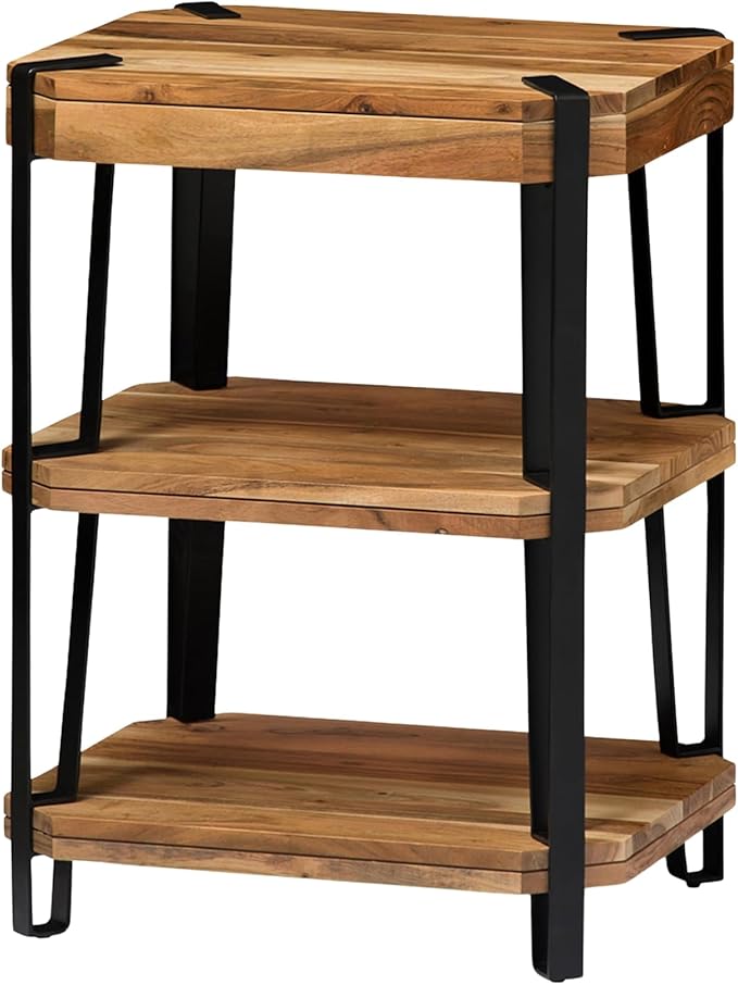 Ryegate 3-Tier End Table with Storage “ Live Edge Solid Acacia Wood Side Table - Image 9
