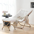 Saucer Chair with Ottoman, Comfy Bedroom & Living Room Chairs, Foldable Metal by Furlide