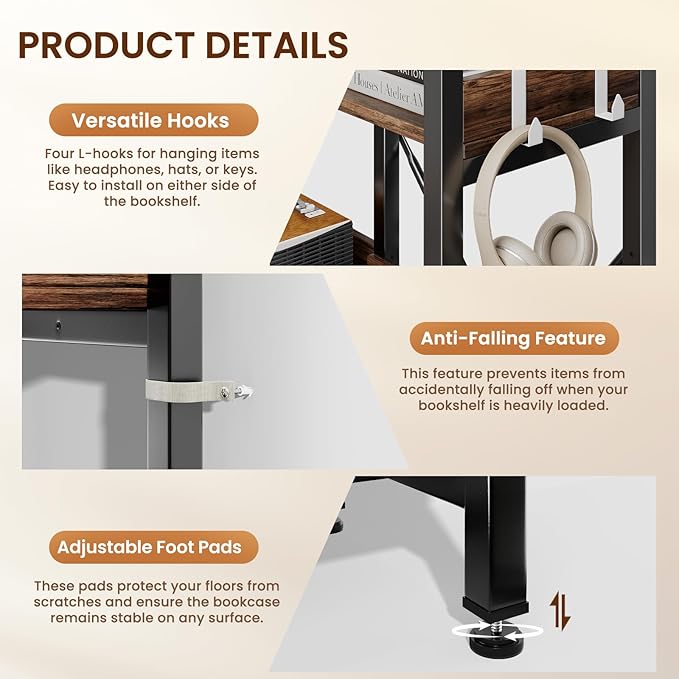 5-Tier Corner Bookshelf - Image 8
