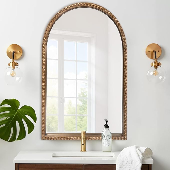 ironsmithn Gold Arched Mirror, Marlowe Decorative Accent Mirrors - Image 5