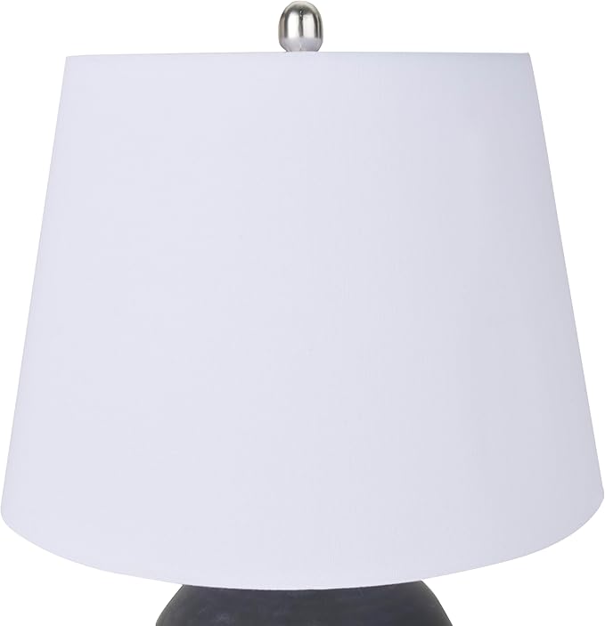 Nourison Home 23" Black Vintage Distressed Ceramic Pot Table Lamp - Image 7