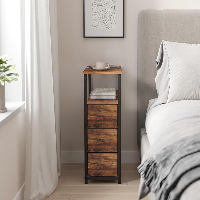 TUTOTAK Narrow Night Stand, Slim End Table, Tall Side Table - Image 8