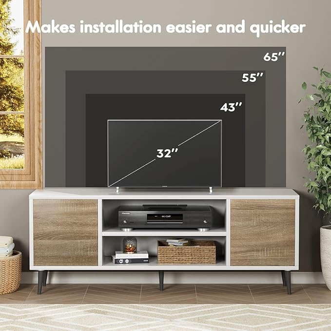 YESHOMY Modern TV Stand for 65" Television, Entertainment Center - Image 6