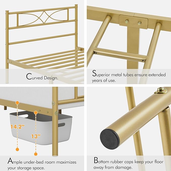 Yaheetech Twin Metal Bed Frame, Platform Bed Frame, Mattress Foundation - Image 4