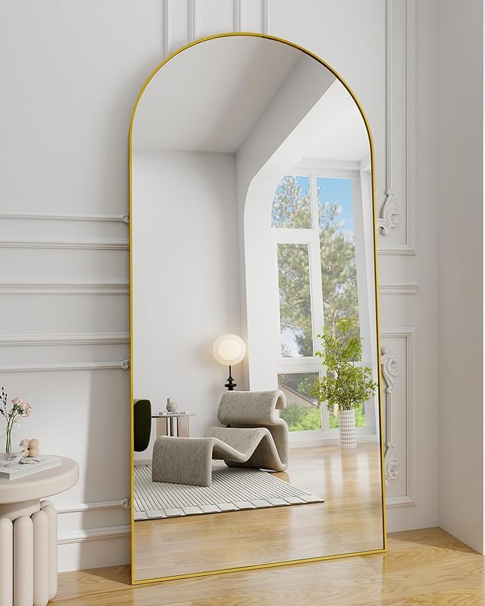Koonmi 30"x71" Arched Full Length Mirror, Standing Hanging or Leaning by KOONMI