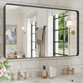 WEER Black Bathroom Mirror for Wall, 40X24 Inch Matte Black Mirror, Rectangular by WEER