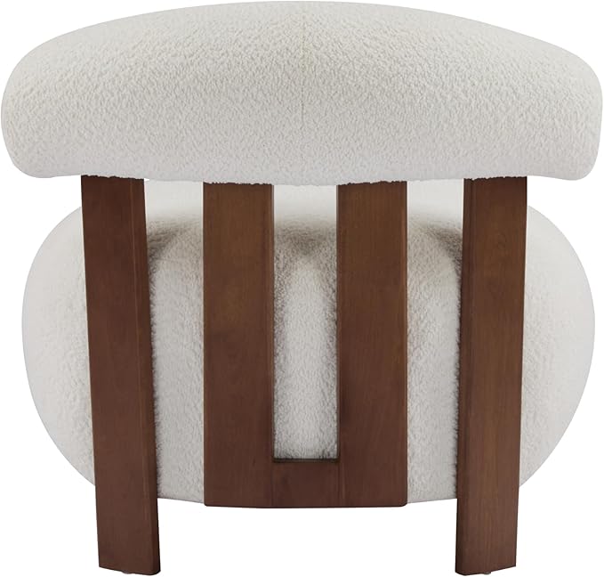 Christopher Knight Home Elvina Boucle Fabric Accent Chair, Solid Wood Single - Image 6