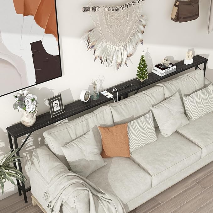 Tohomeor Skinny 5.9" Console Table 47.24" Narrow Long Sofa Table - Image 2