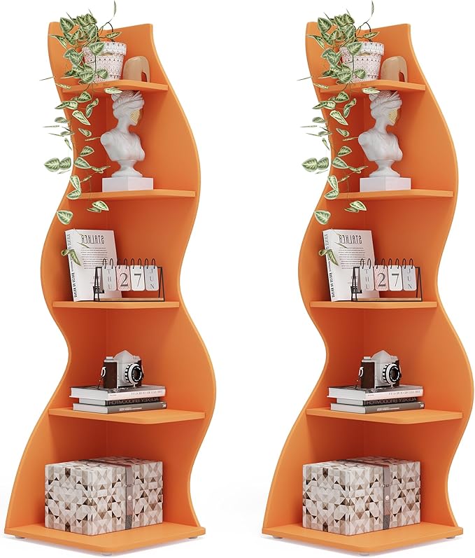 Tribesigns Corner Shelf, Modern 5-Tier Wall Corner Bookshelf, Stylish Corner by Tribesigns