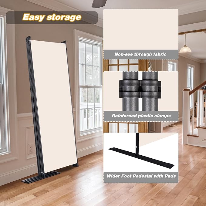 Room Divider, 8 Panel Folding Privacy Screens - Image 4