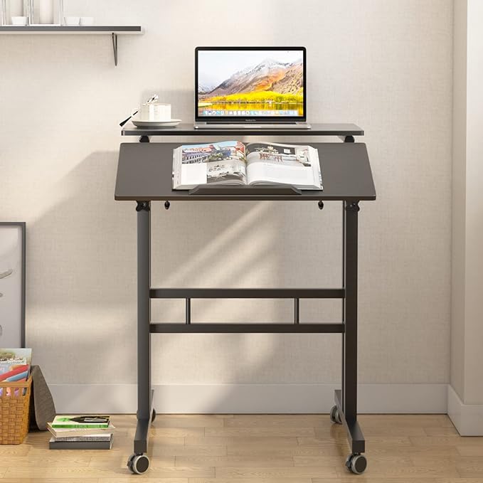 soges 23.6inches Height Adjustable Desk Laptop Desk on The Wheels, Rolling - Image 2