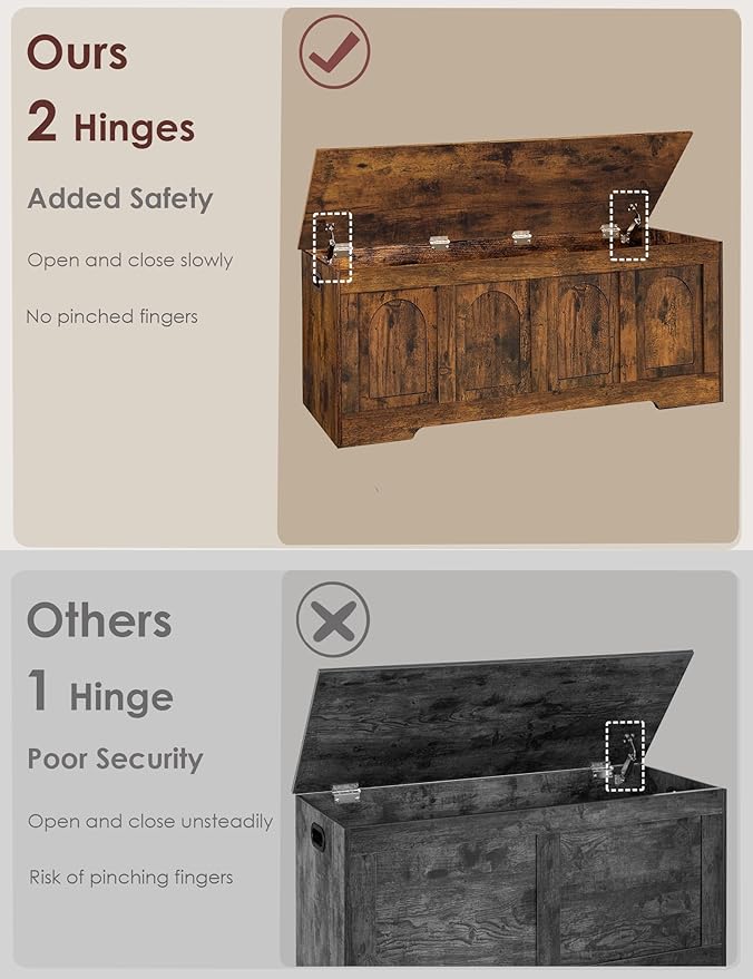 DINZI LVJ Storage Chest, 47.2”Wooden Storage Box - Image 5