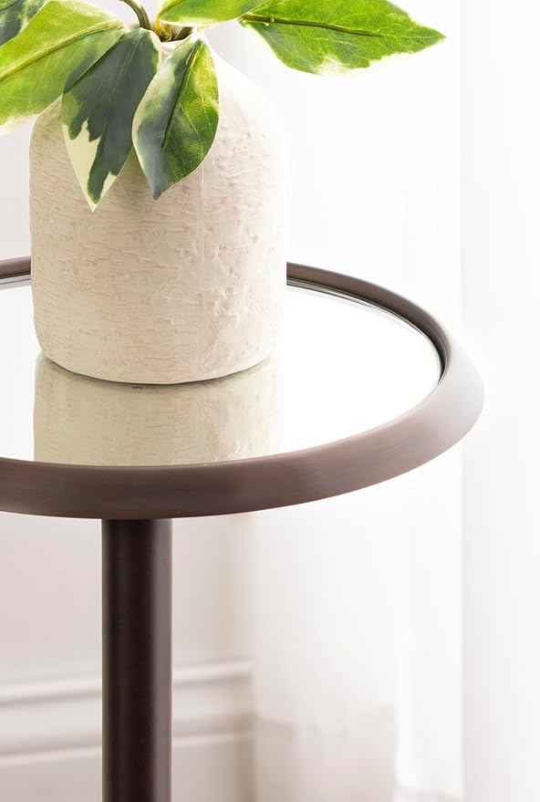 Kate and Laurel Sanzo Modern Pedestal Drink Table; 10 x 10 x 23; Antique - Image 5