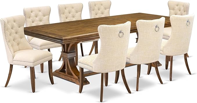 NEDA9-AWA-32 9-Piece Xtenczar Dining Table Set Includes a Rectangle Table and 8 - Image 2