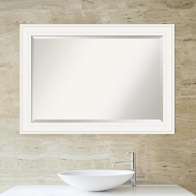 Amanti Art White Bathroom Mirror - Image 6