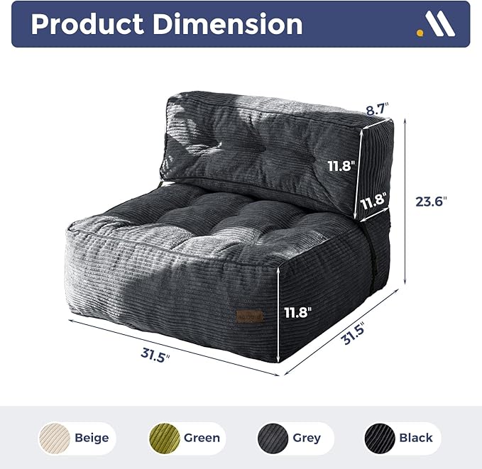 MAXYOYO Floor Sofa Bean Bag Sofa Couch, Comfy Floor Couch - Image 2