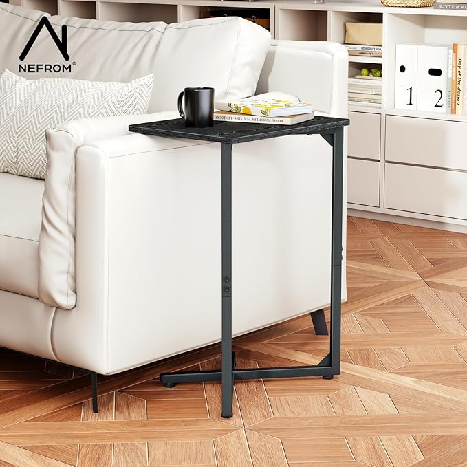 NEFROM C-Shaped End Table, Small Side Table - Image 2