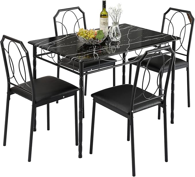 VECELO 5 Piece Dining Table Set by VECELO