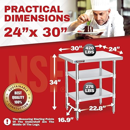 DuraSteel Food Prep Stainless Steel Table - Image 3