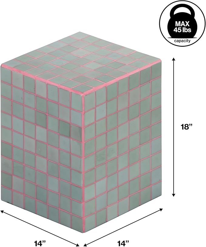 JONATHAN Y END2000F Callista 18" Modern Bohemian Ceramic Tiled Rectangle End - Image 3