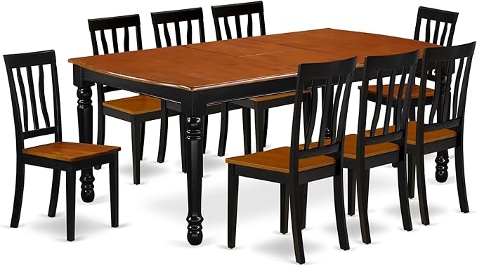 East West Furniture DOAN9-BCH-W 9 Piece Kitchen Table & Chairs Set Includes a by EastWestFurniture