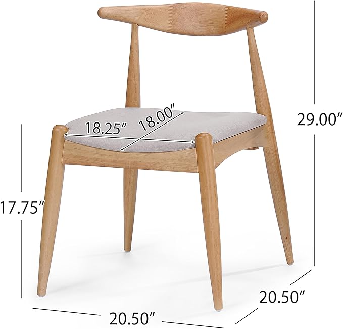 5-Piece Dining Set, Mid-Century Modern Solid Wood Table & Chair Set - Image 9